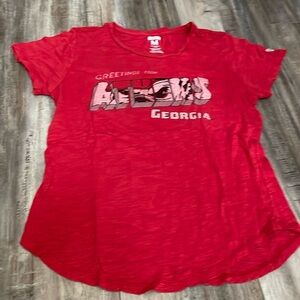 College Corner University of Georgia Red Athena UGA T shirt medium